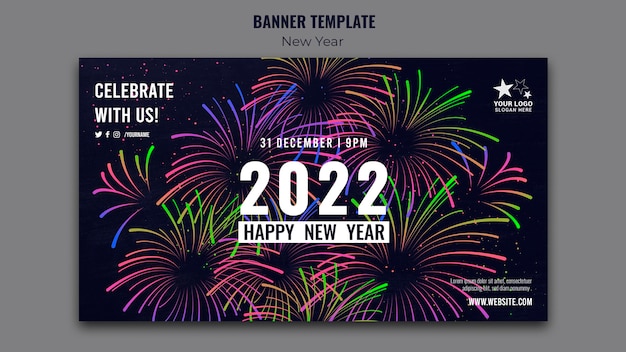 Free PSD celebrative new year banner template