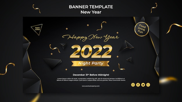 Free PSD celebrative new year banner template