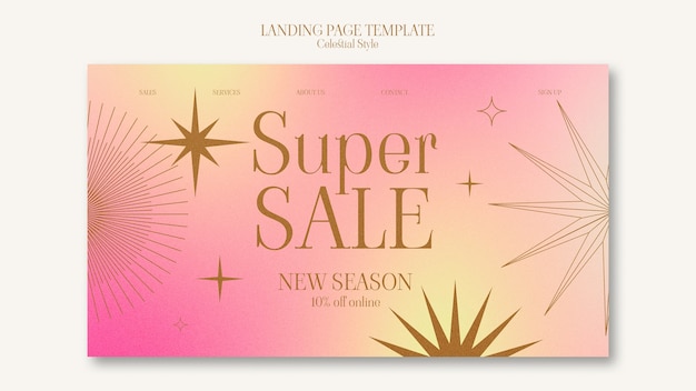 Free PSD celestial style landing page template