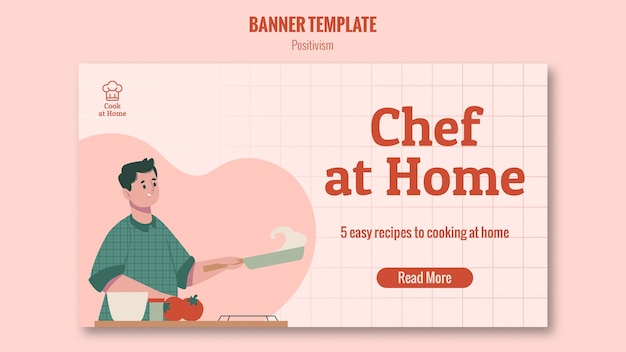 Free PSD chef at home banner template