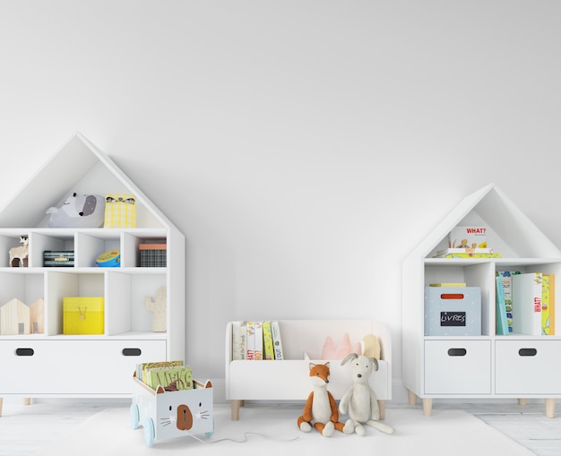 Free PSD childroom with shelves and toys