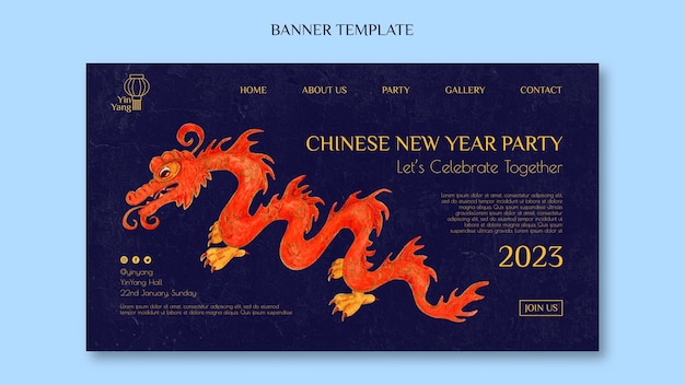 Free PSD chinese new year celebration banner