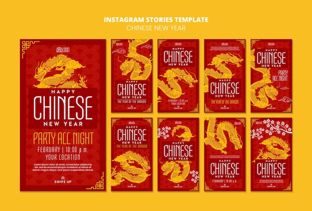 Free PSD chinese new year celebration instagram stories