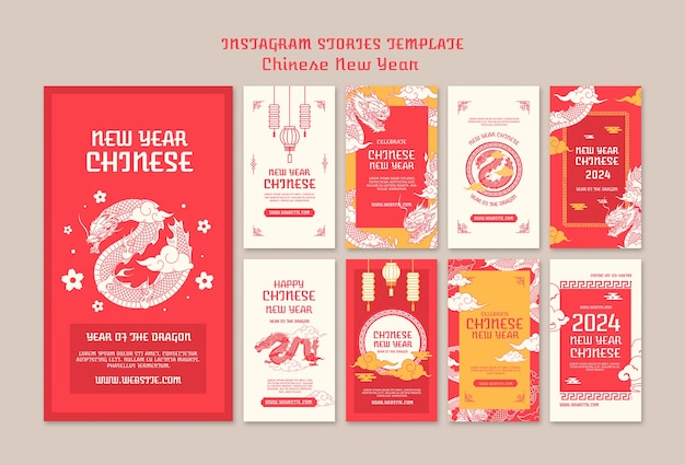 Free PSD chinese new year celebration instagram stories