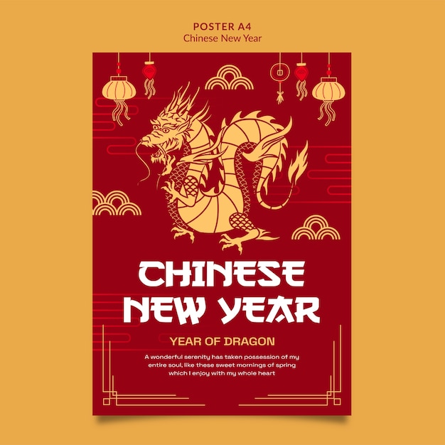 Free PSD chinese new year celebration poster template