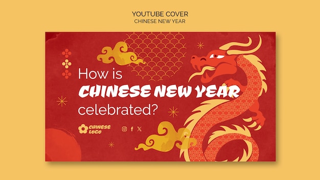 Free PSD chinese new year celebration youtube cover