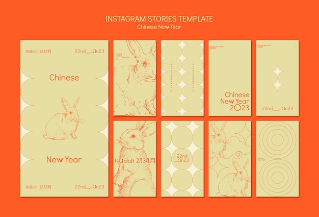 Free PSD chinese new year instagram stories template