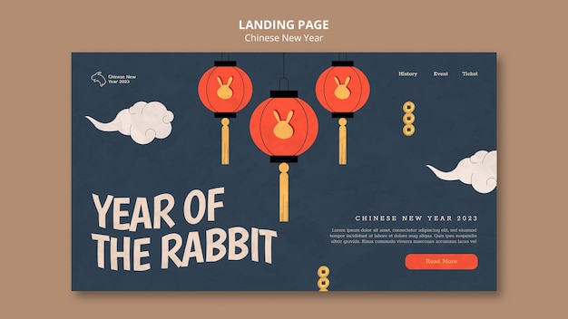 Free PSD chinese new year landing page template