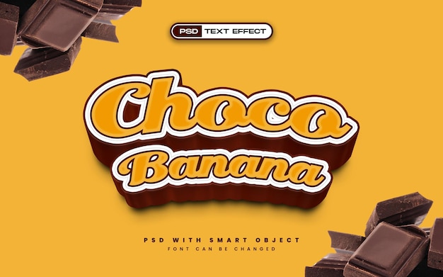 Free PSD choco banana text effect