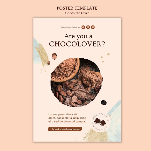 Free PSD chocolate lover template poster