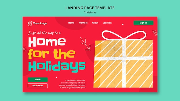 Free PSD christmas celebration landing page template