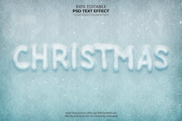 Free PSD christmas frost text effect