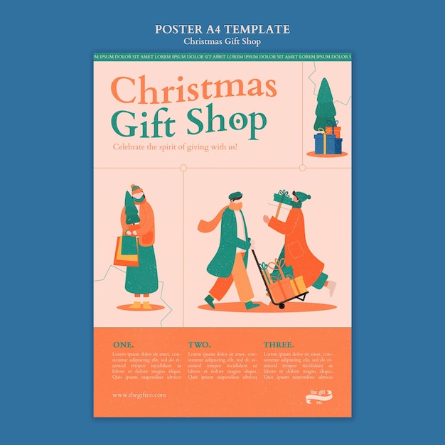 Christmas gift poster cover design template