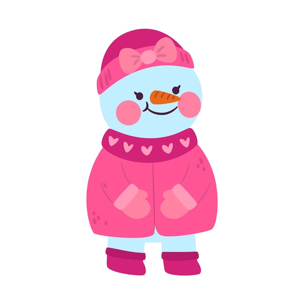 Free PSD christmas snowman illustration