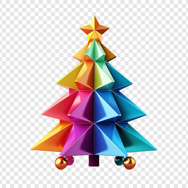 Free PSD a christmas tree with a star on it isolated on transparent background