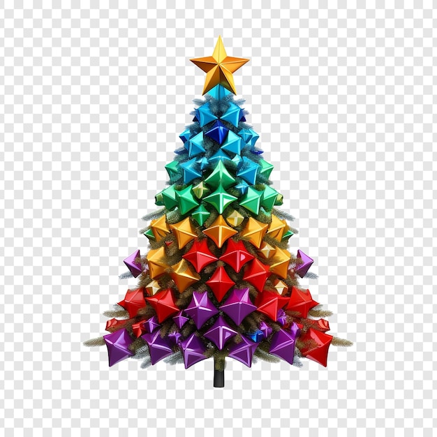 Free PSD a christmas tree with a star on it isolated on transparent background