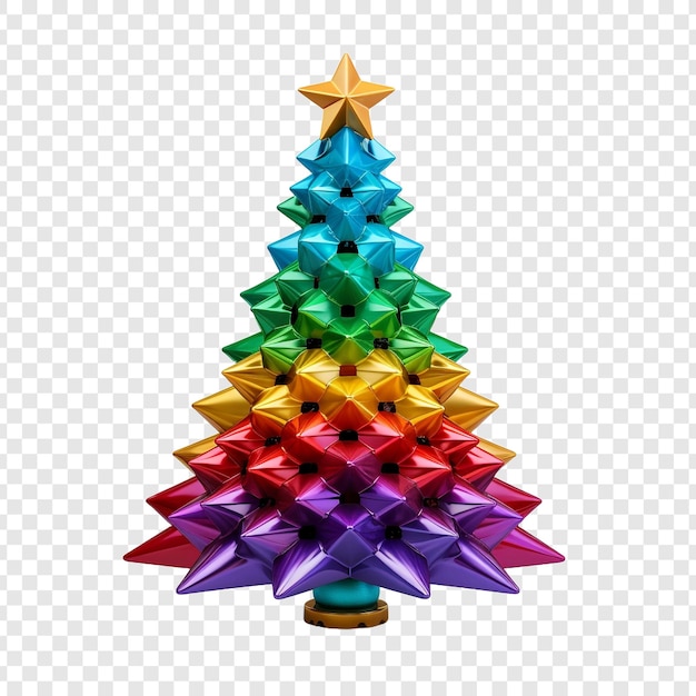 Free PSD a christmas tree with a star on it isolated on transparent background