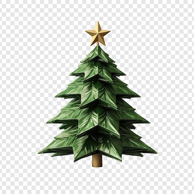 Free PSD a christmas tree with a star on it isolated on transparent background