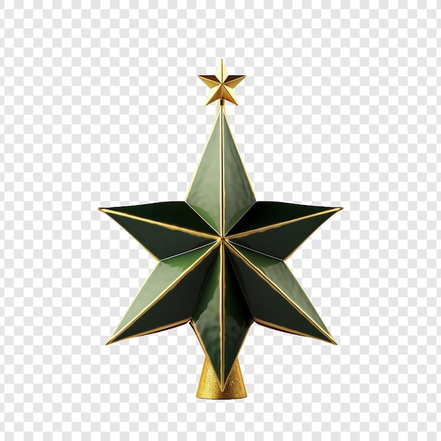 Free PSD a christmas tree with a star on it isolated on transparent background