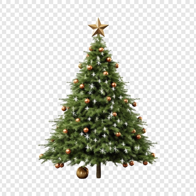 Free PSD a christmas tree with a star on it isolated on transparent background