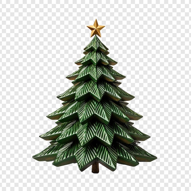 Free PSD a christmas tree with a star on it isolated on transparent background