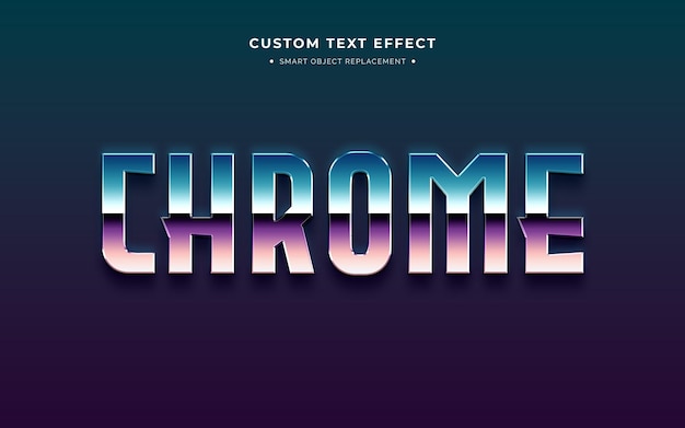 Free PSD chrome retro style 3d text effect