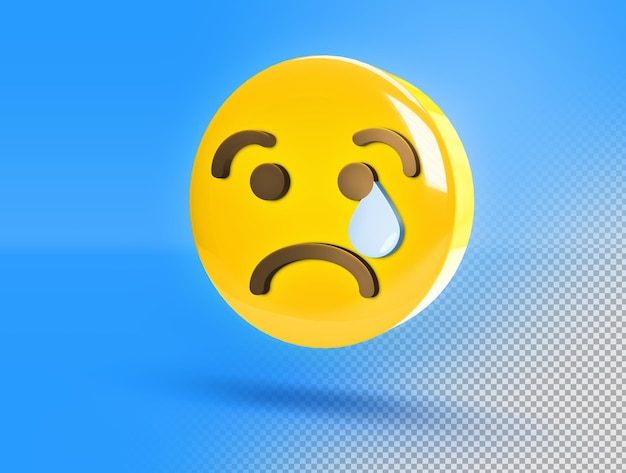 Free PSD circular 3d emoji with sad gesture