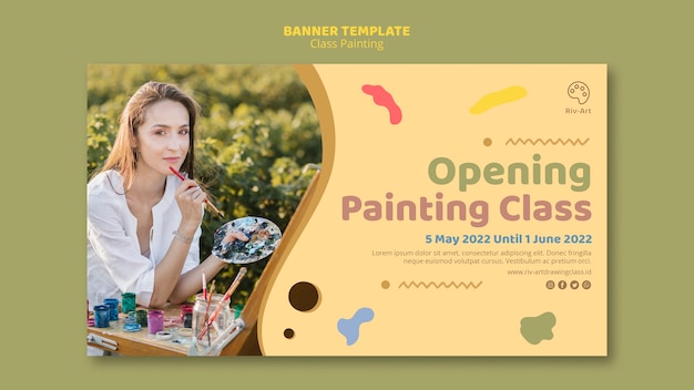 Free PSD class painting banner template theme