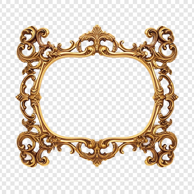 Free PSD classic frame skillfully carved isolated on transparent background