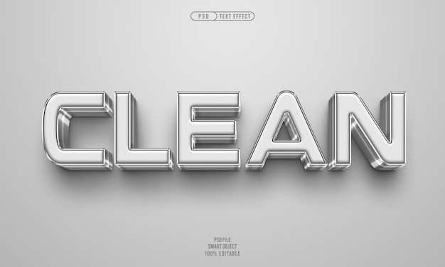 Free PSD clean 3d editable text effect