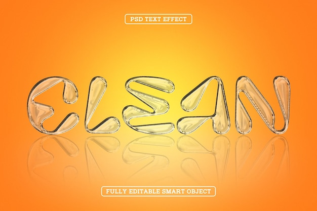 Free PSD clean glass style text effect