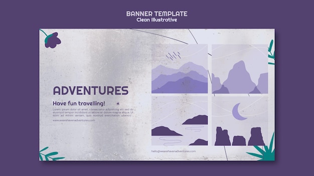 Free PSD clean illustrative banner template