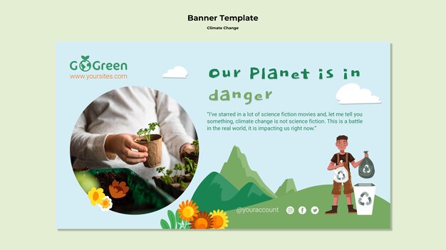 Climate change banner template