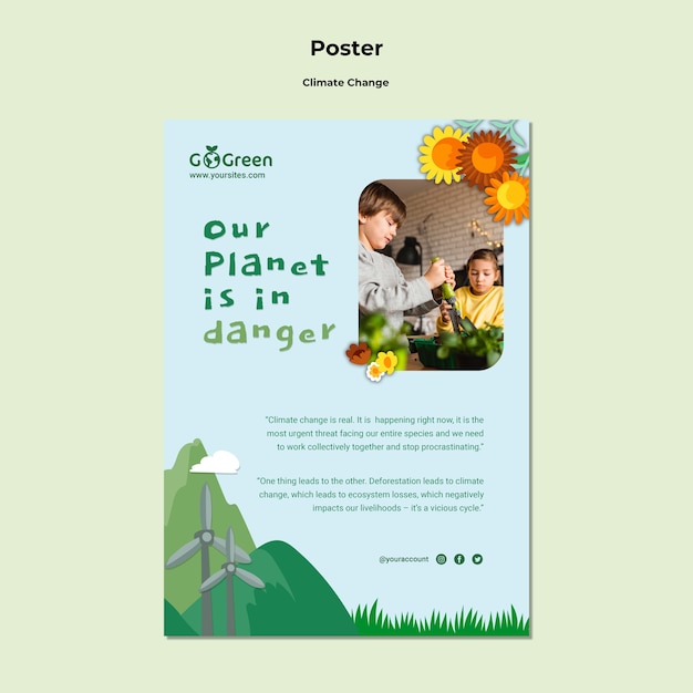 Climate change poster template