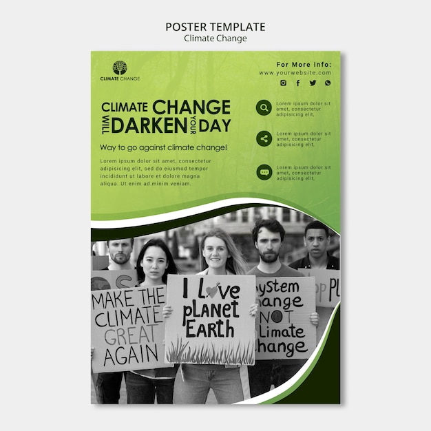 Free PSD climate change protest poster