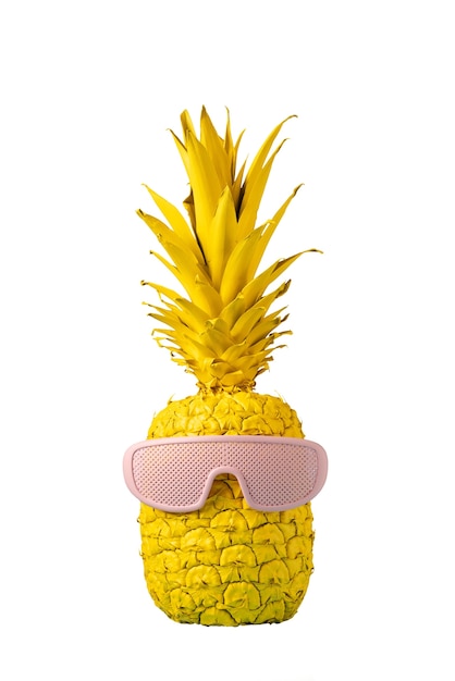 Free PSD close up on pineapple isolated