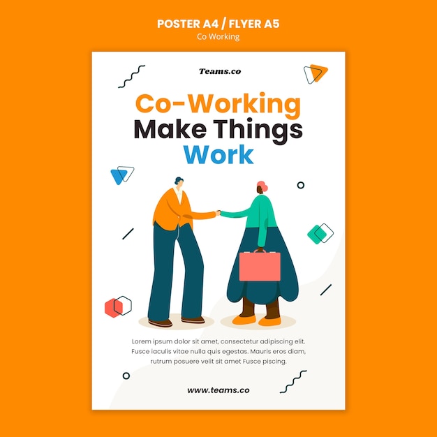 Co-working concept poster template