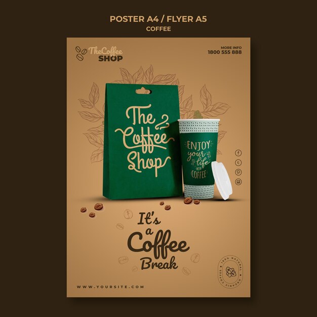 Coffee shop flyer template