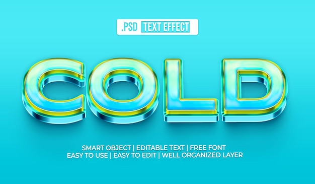 Free PSD cold text style effect