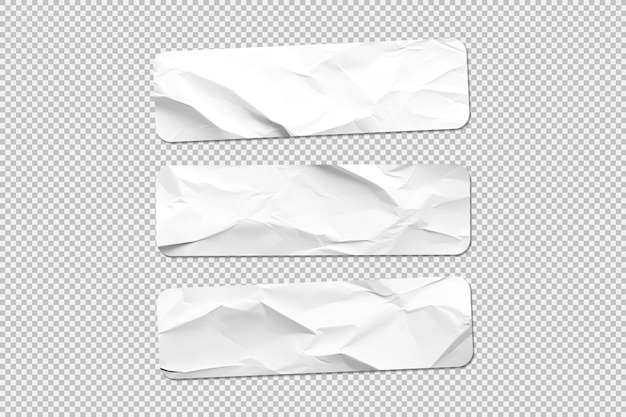 Collection of RectangularShaped Blank Stickers Isolated on Transparent Background