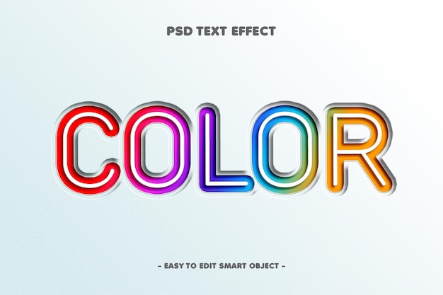 Free PSD color text effect