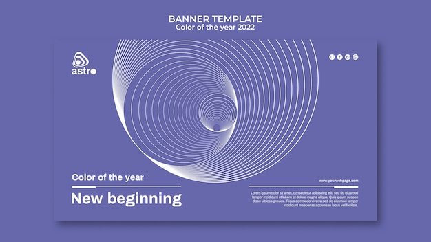 Free PSD color of the year 2022 banner template