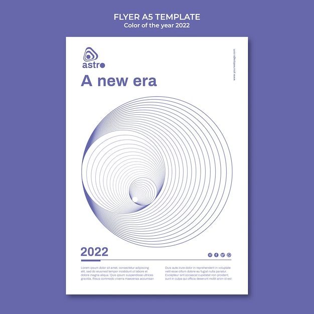 Free PSD color of the year 2022 flyer template