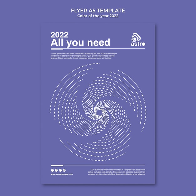 Free PSD color of the year 2022 flyer template