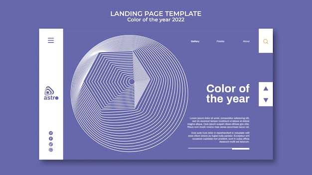 Free PSD color of the year 2022 landing page template