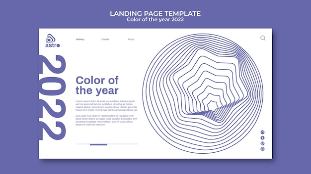 Free PSD color of the year 2022 landing page template