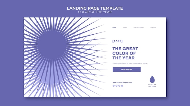 Free PSD color of the year 2022 landing page template