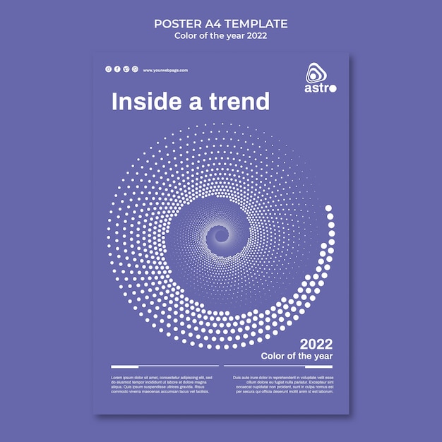 Free PSD color of the year 2022 poster template