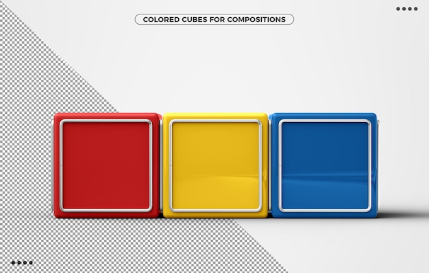 Free PSD colored 3d cubes for compositing