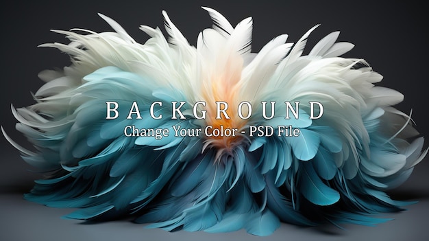 Free PSD colorful feathers background closeup